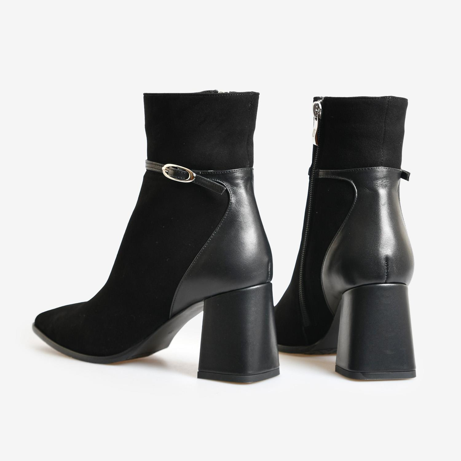 Siyah Deri Kadın Abiye Bot