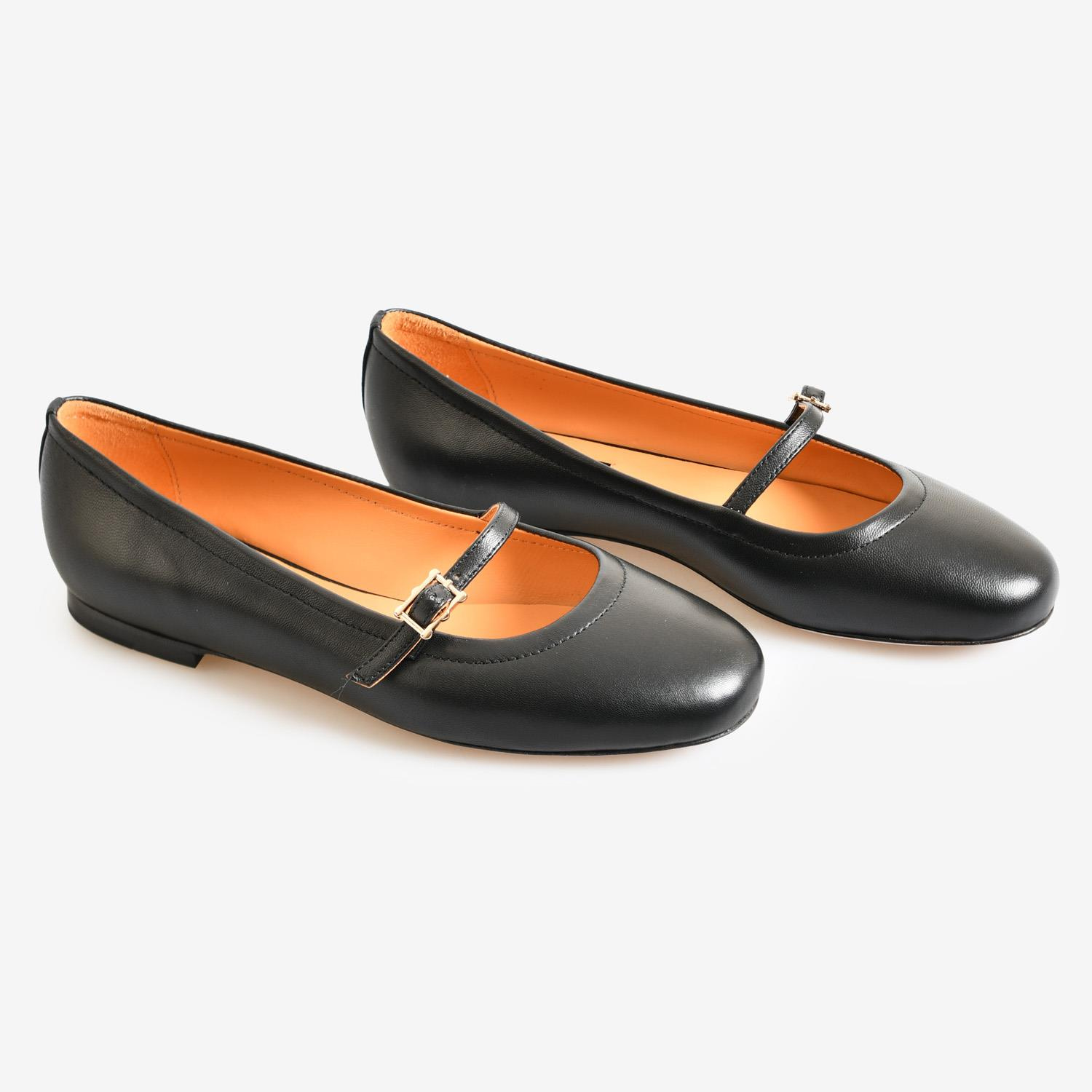 Siyah Deri Kadın Babet