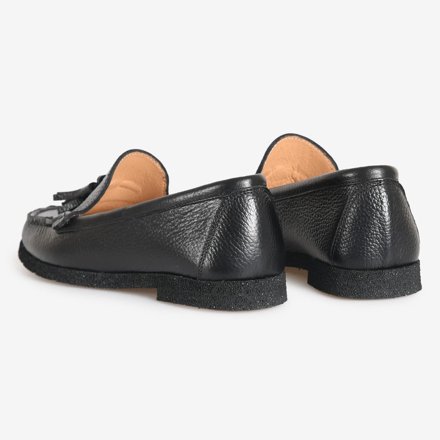 Siyah Deri Kadın Loafer