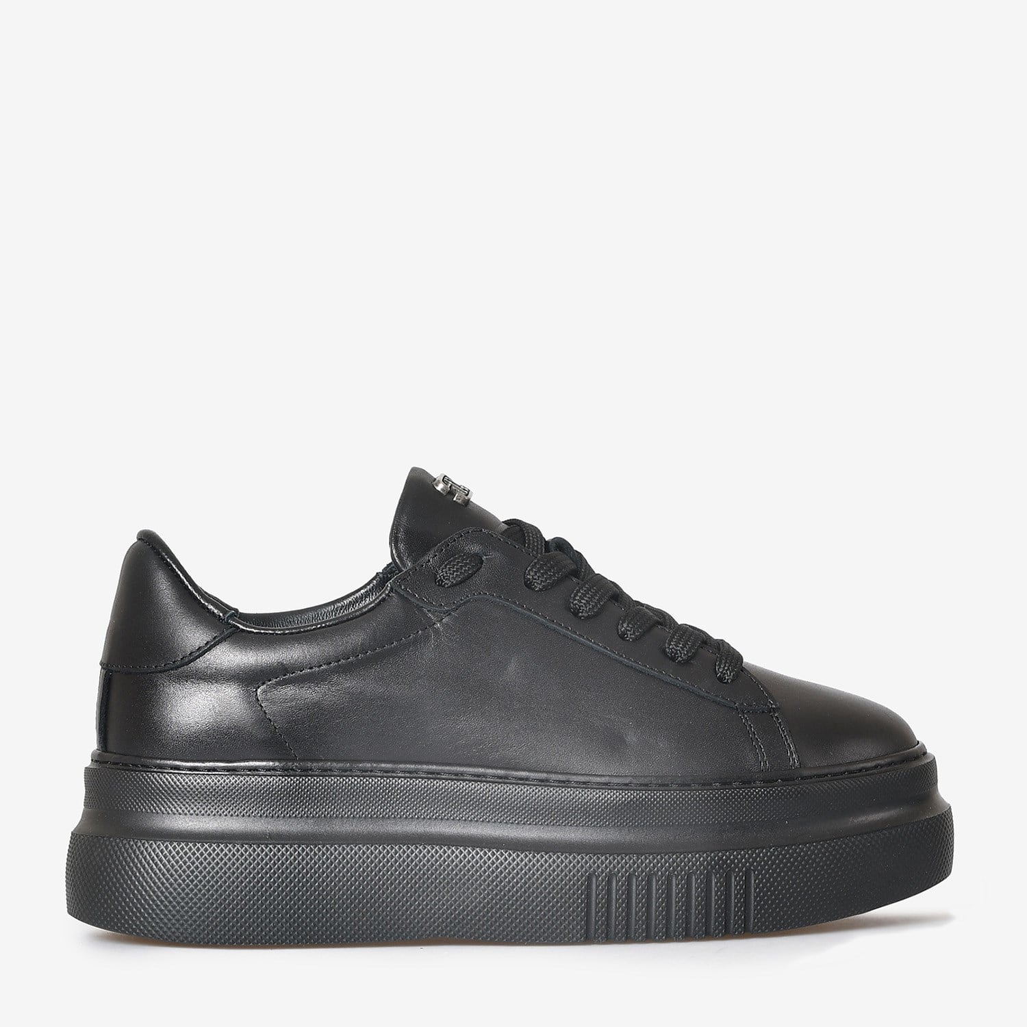 Siyah Deri Kadın Sneakers
