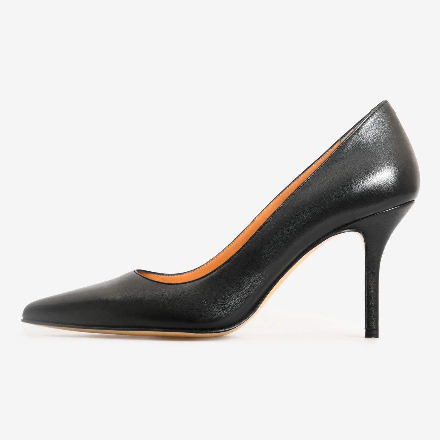 Siyah Deri Kadın Stiletto
