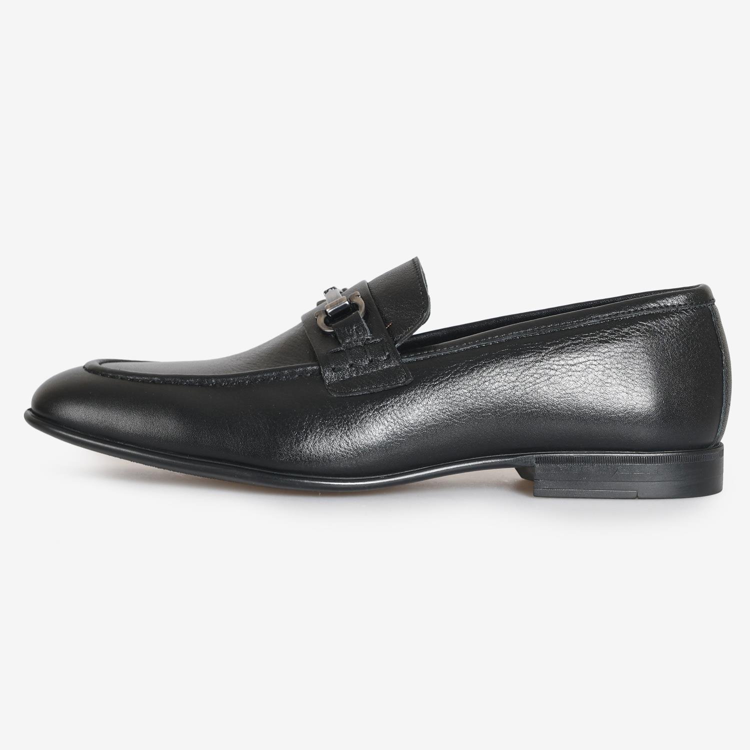 Siyah Deri Klasik Erkek Loafer