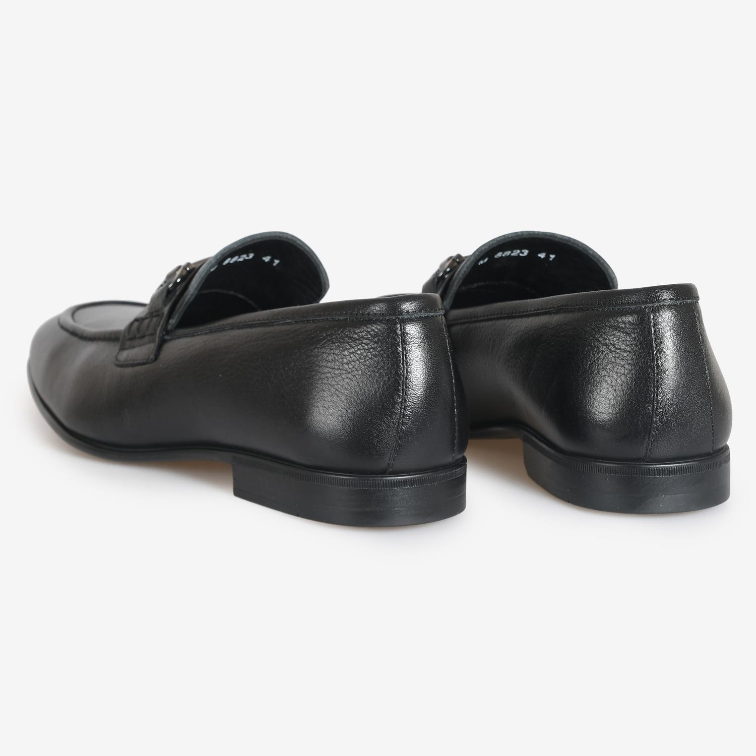 Siyah Deri Klasik Erkek Loafer