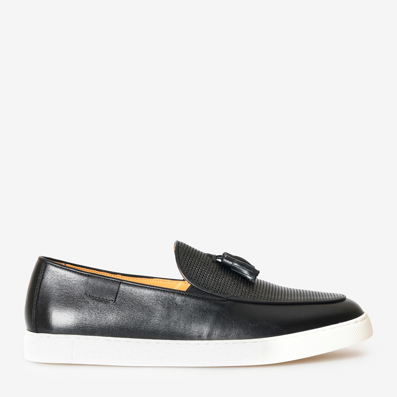 Siyah Deri Püsküllü Erkek Loafer