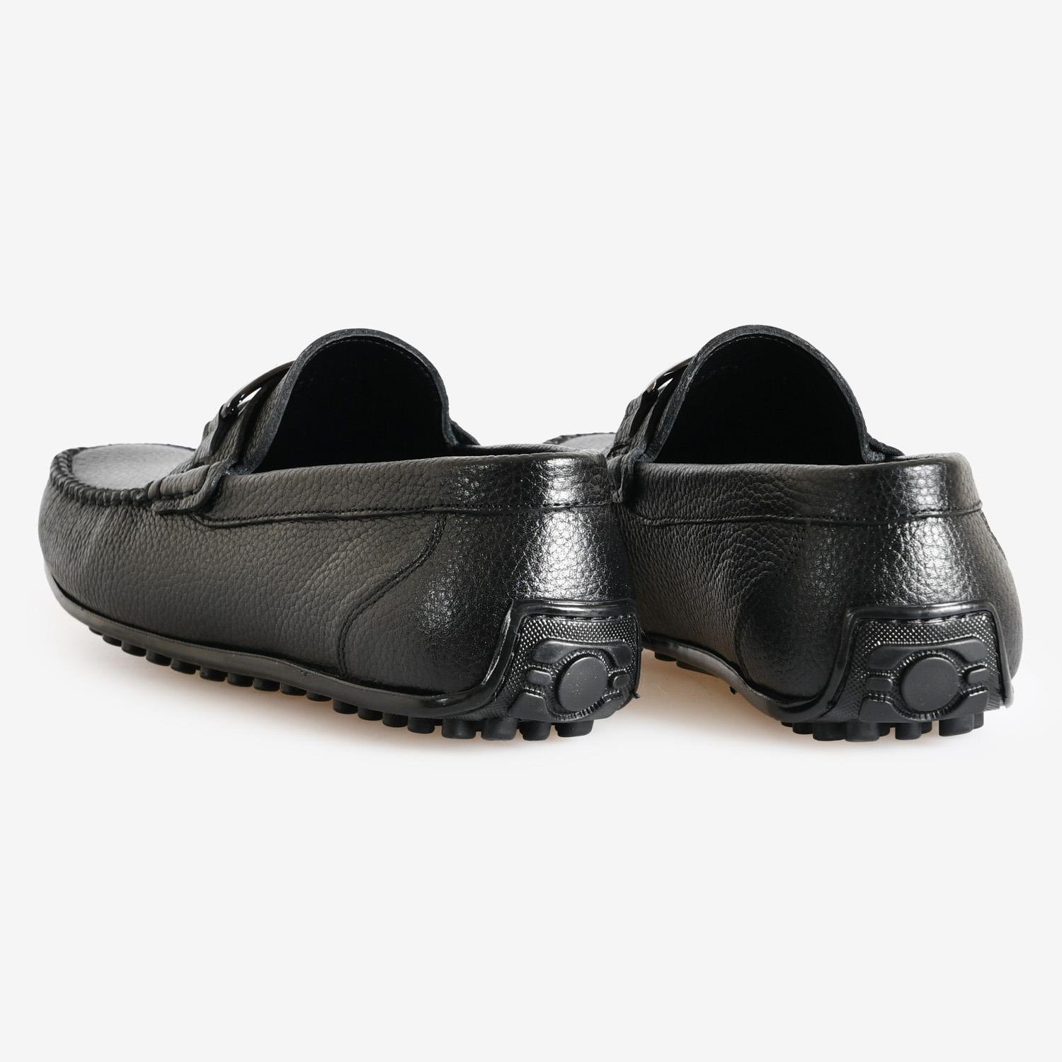 Siyah Deri Toka Detaylı Erkek Loafer