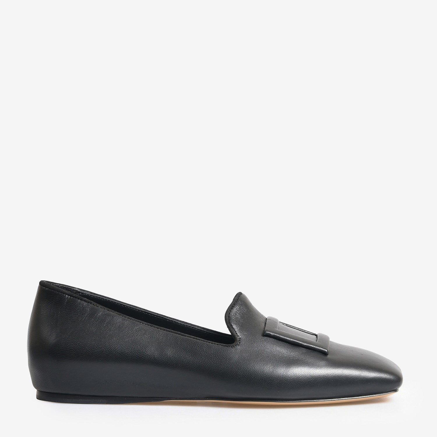 Siyah Deri Toka Detaylı Kadın Loafer