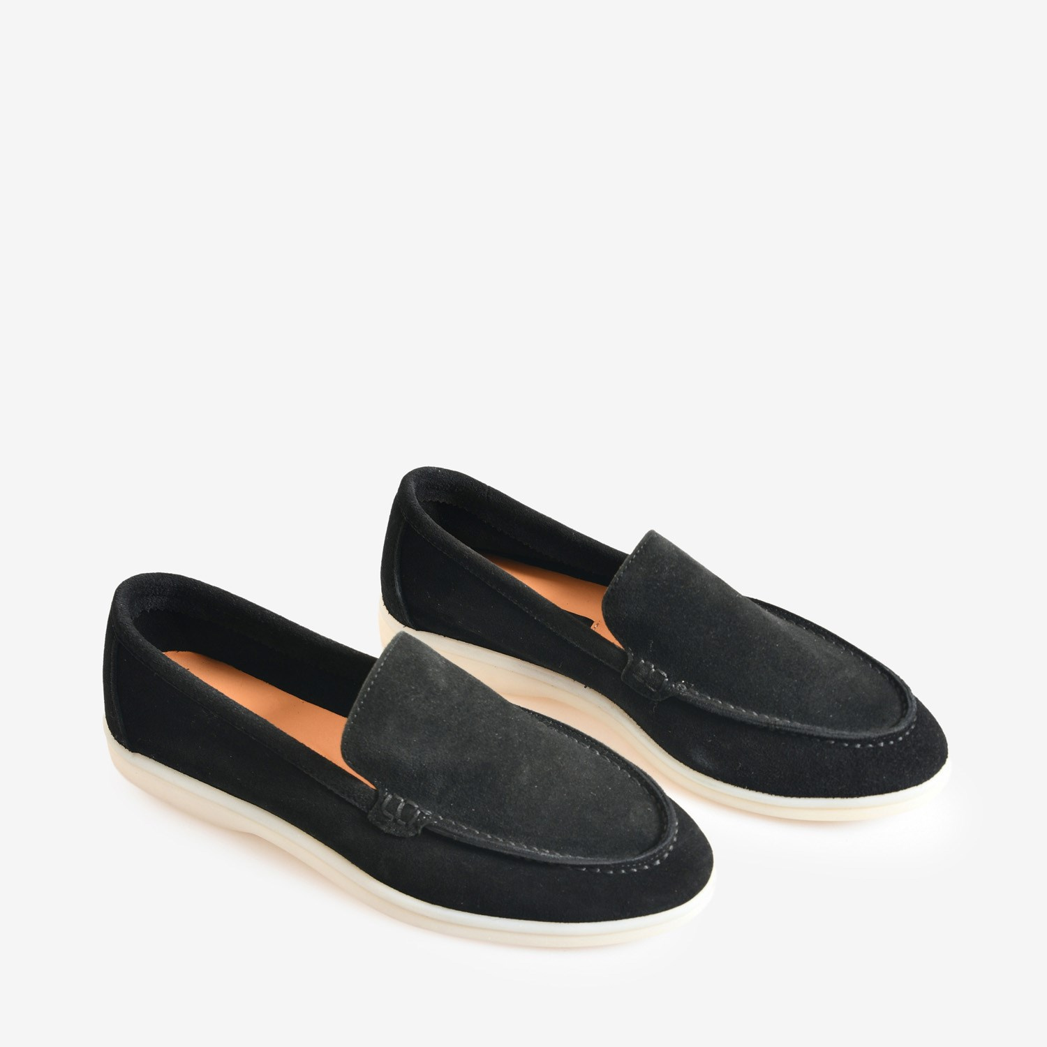 Siyah Düz Süet Kadın Loafer