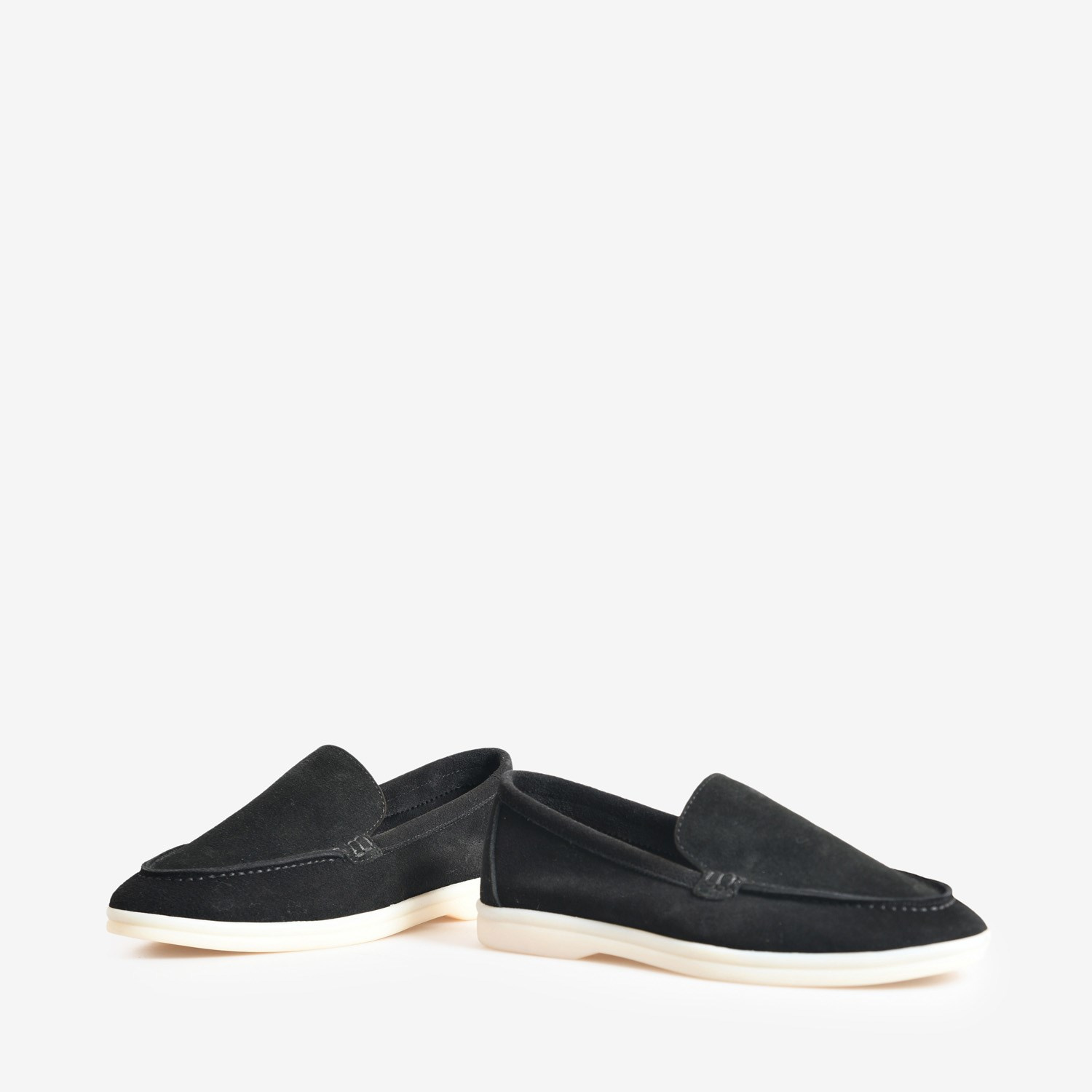 Siyah Düz Süet Kadın Loafer