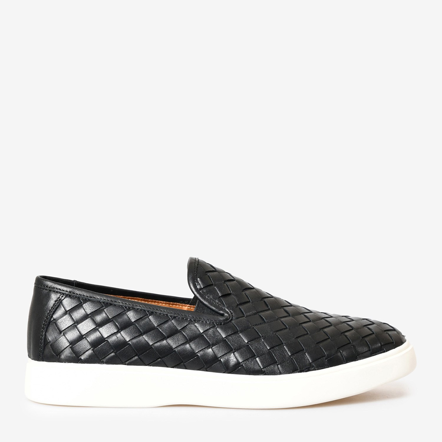 Siyah Örgü Deri Erkek Loafer
