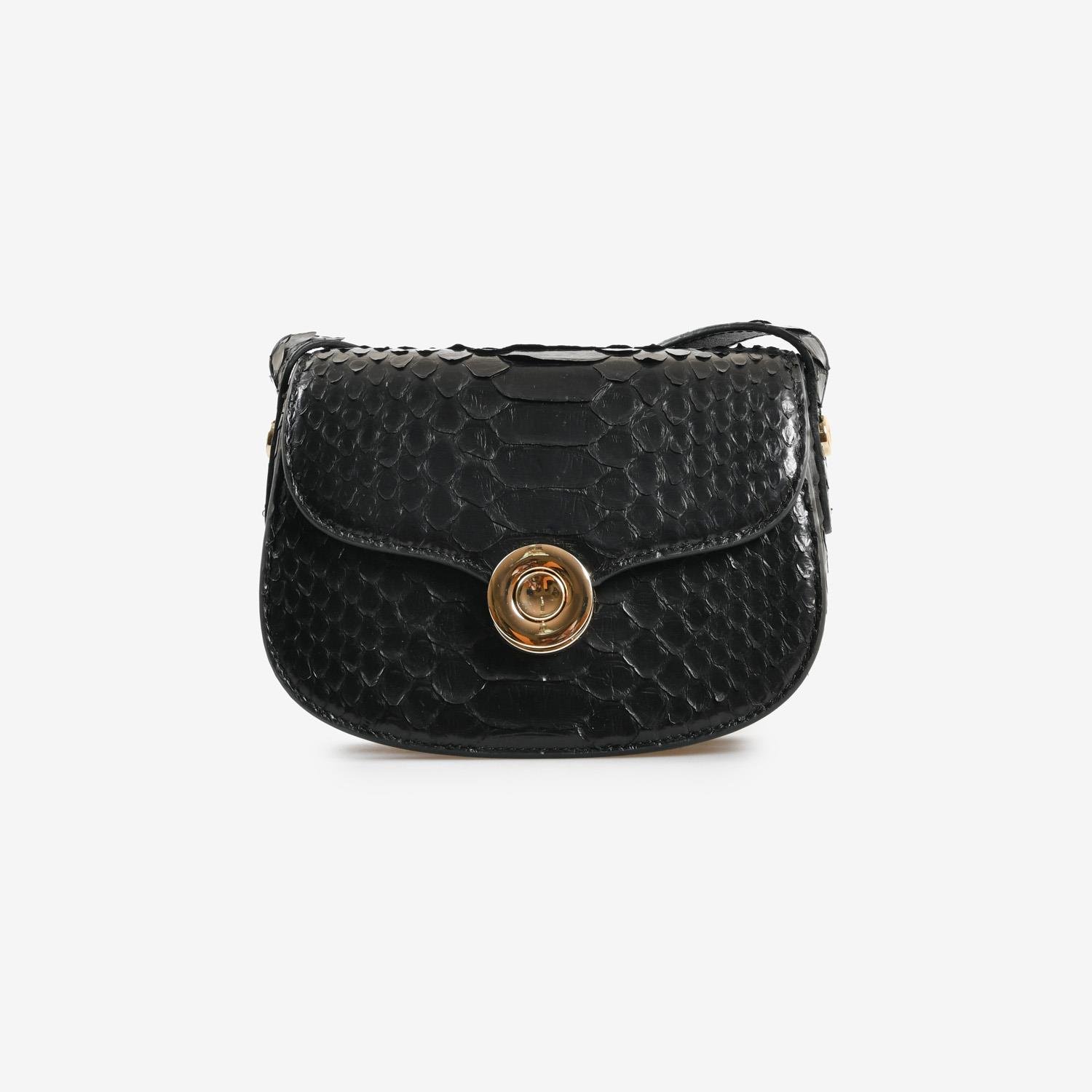 Siyah Piton Deri Kadın Askılı Çanta