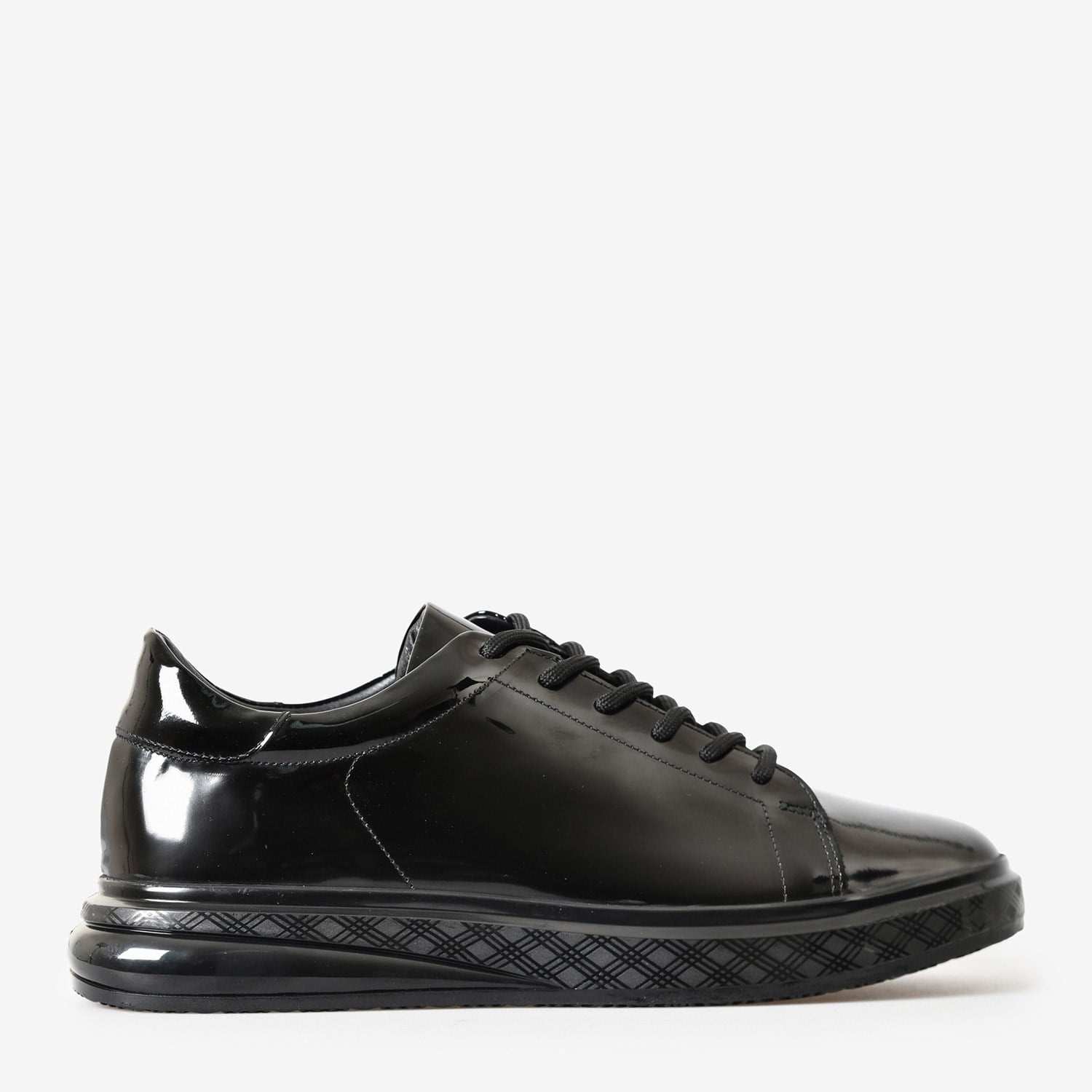 Siyah Rugan Bağcıklı Erkek Sneaker