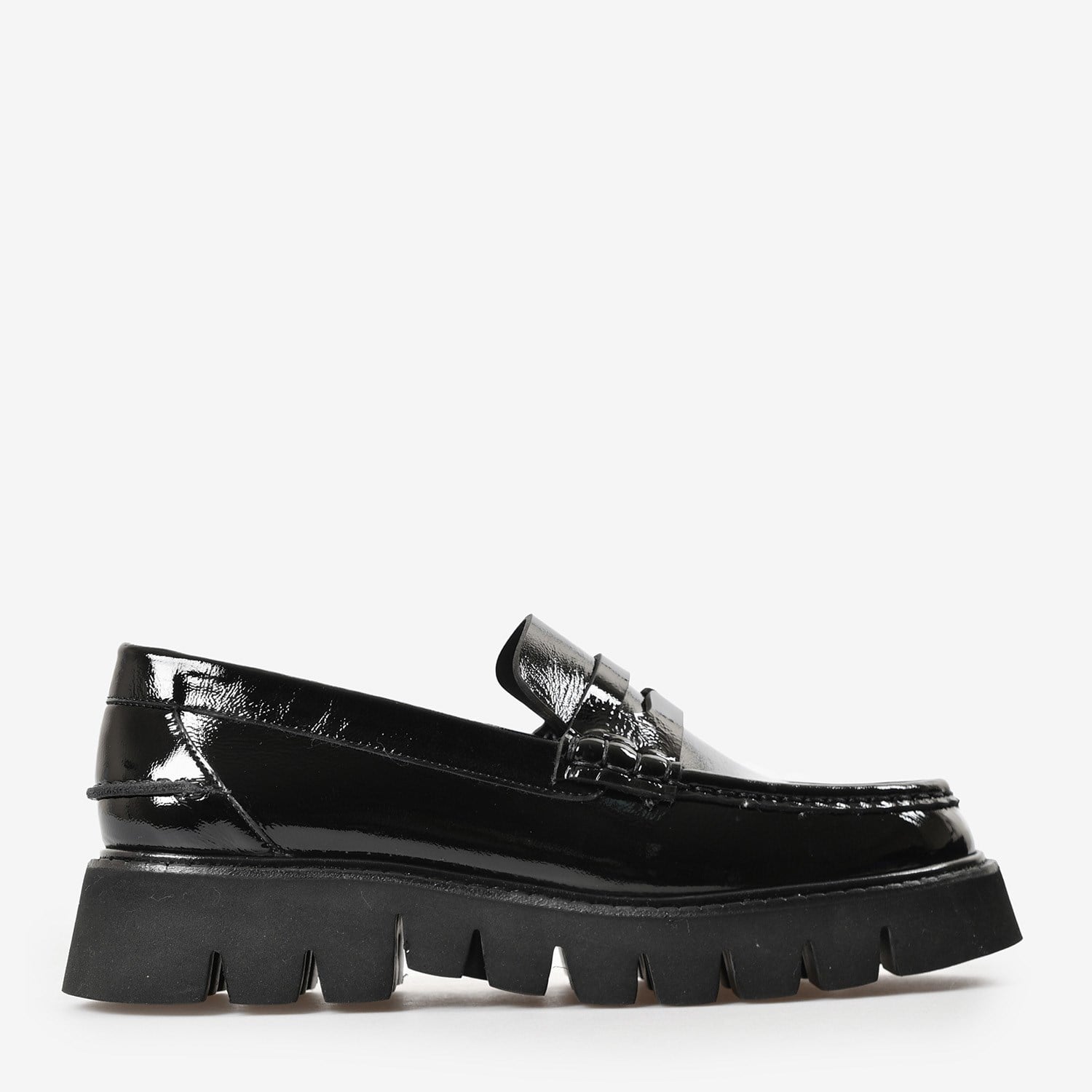 Siyah Rugan Kadın Loafer
