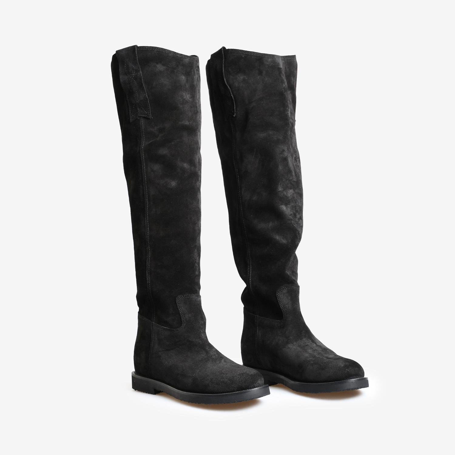 Siyah Süet Düz Kadın Çizme