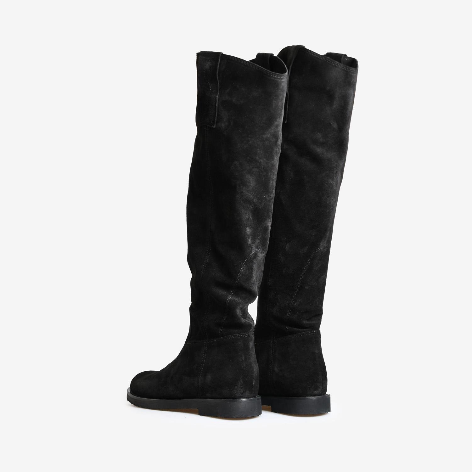Siyah Süet Düz Kadın Çizme
