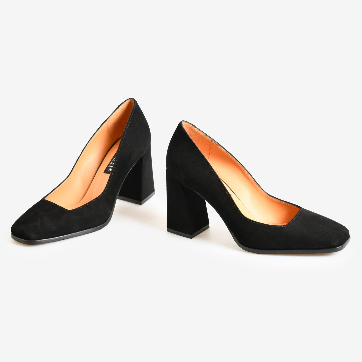 Siyah Süet Kadın Abiye Ayakkabı