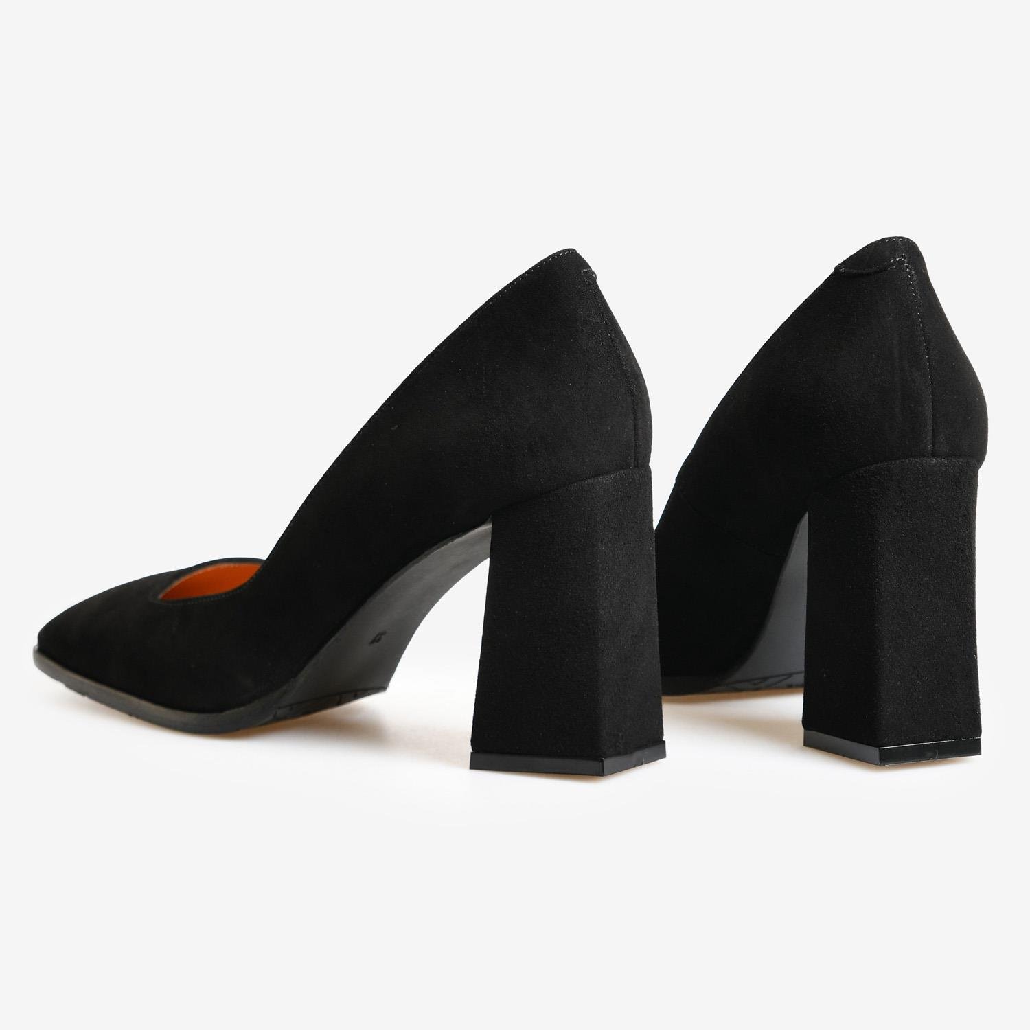 Siyah Süet Kadın Abiye Ayakkabı