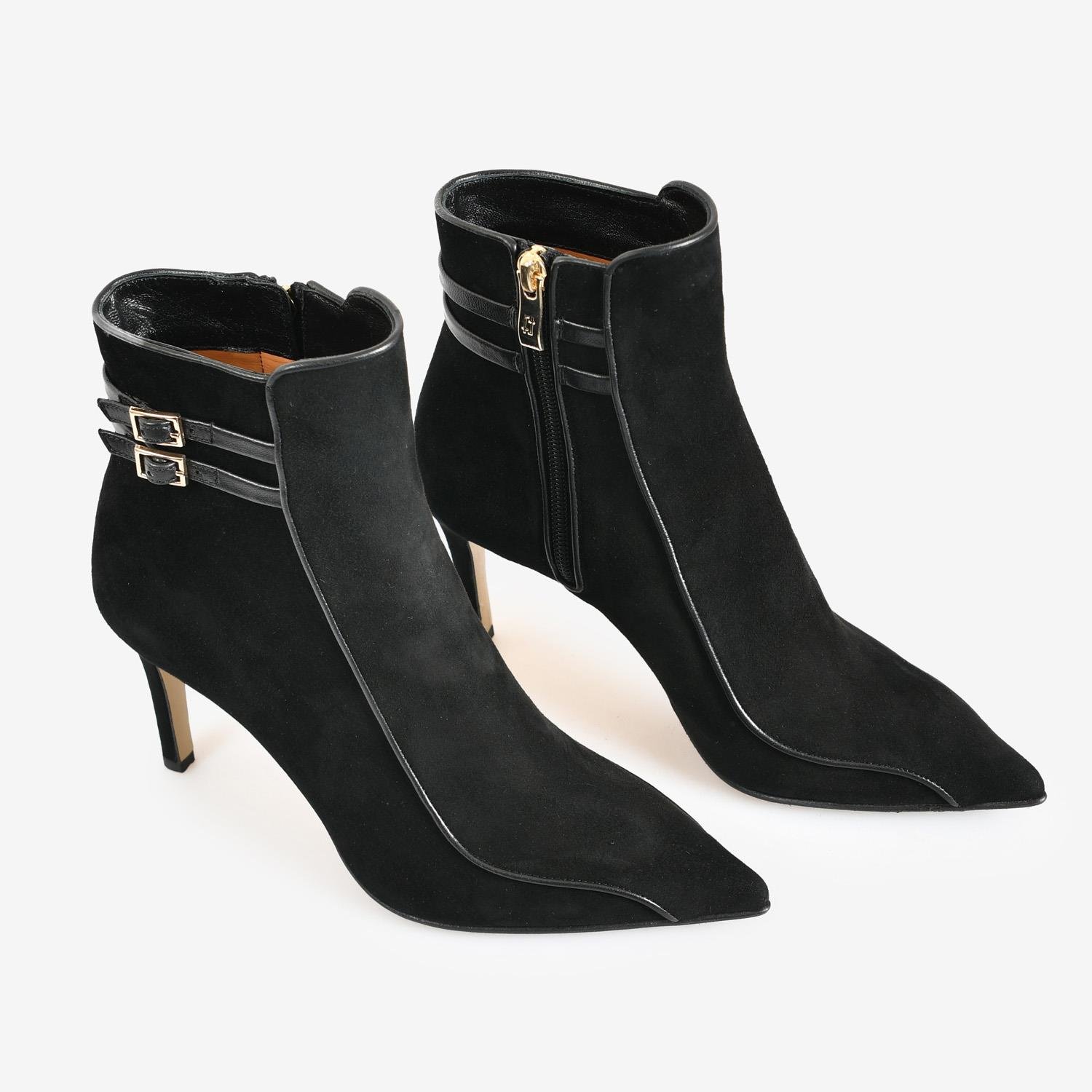 Siyah Süet Kadın Abiye Bot