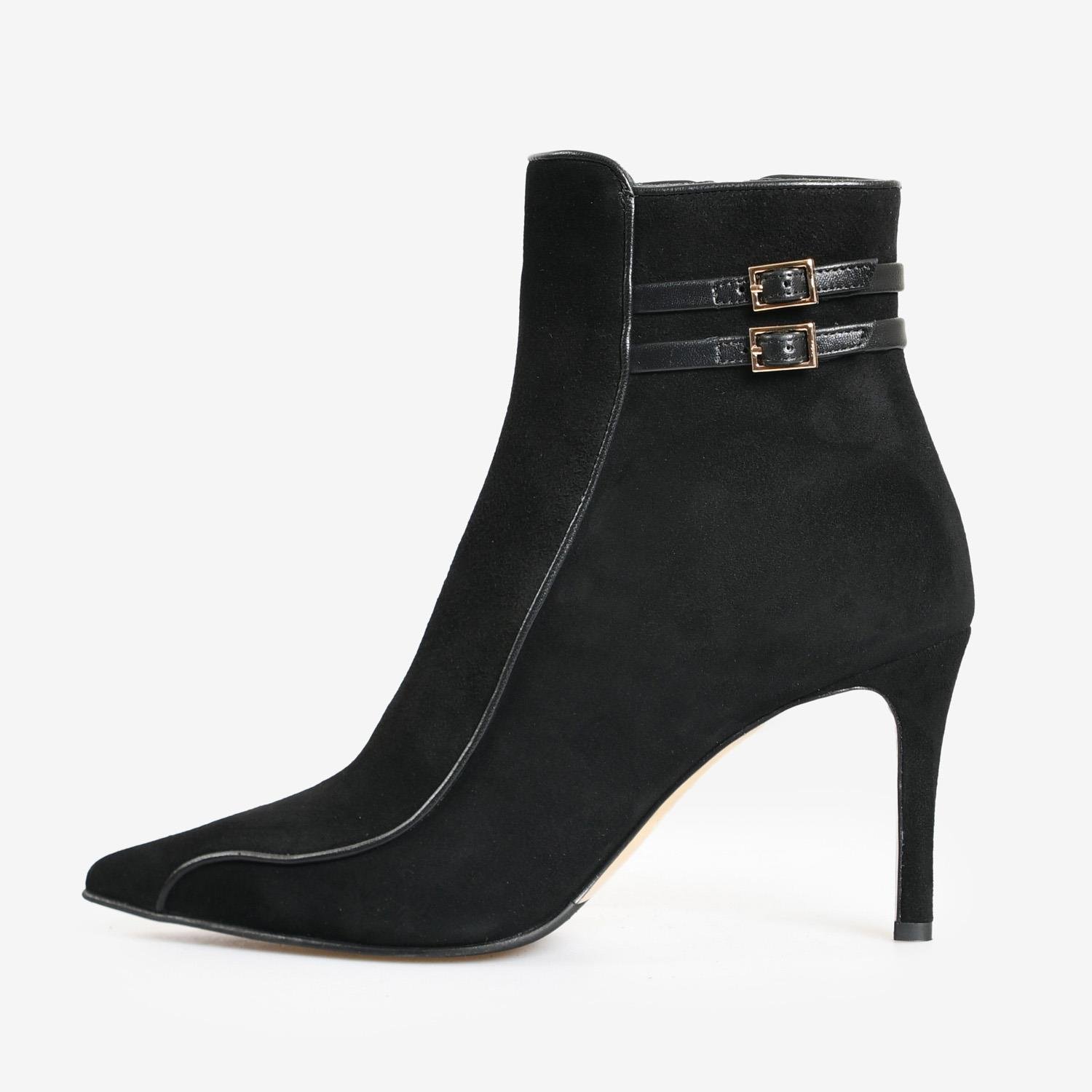 Siyah Süet Kadın Abiye Bot