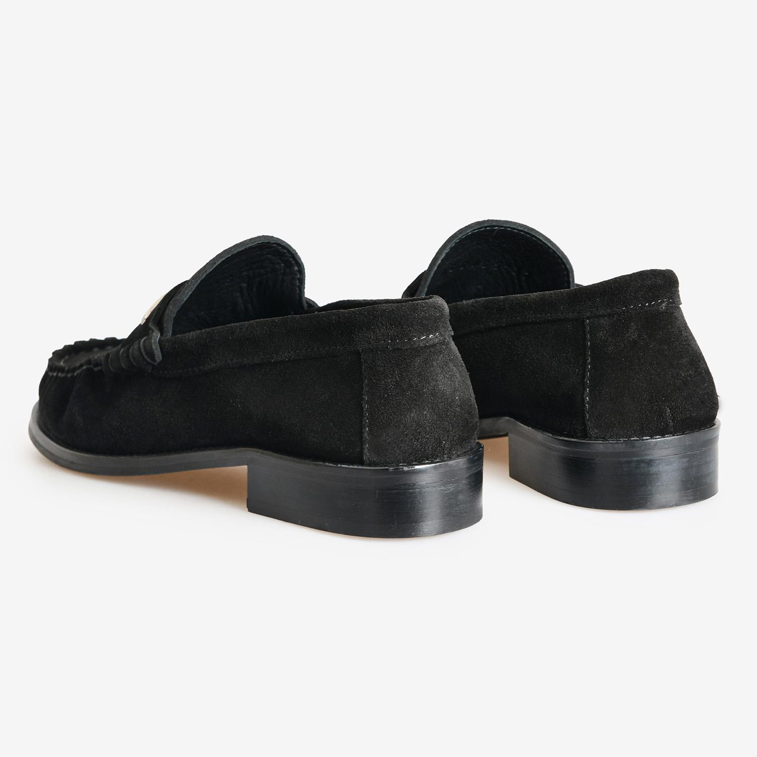 Siyah Süet Kadın Loafer
