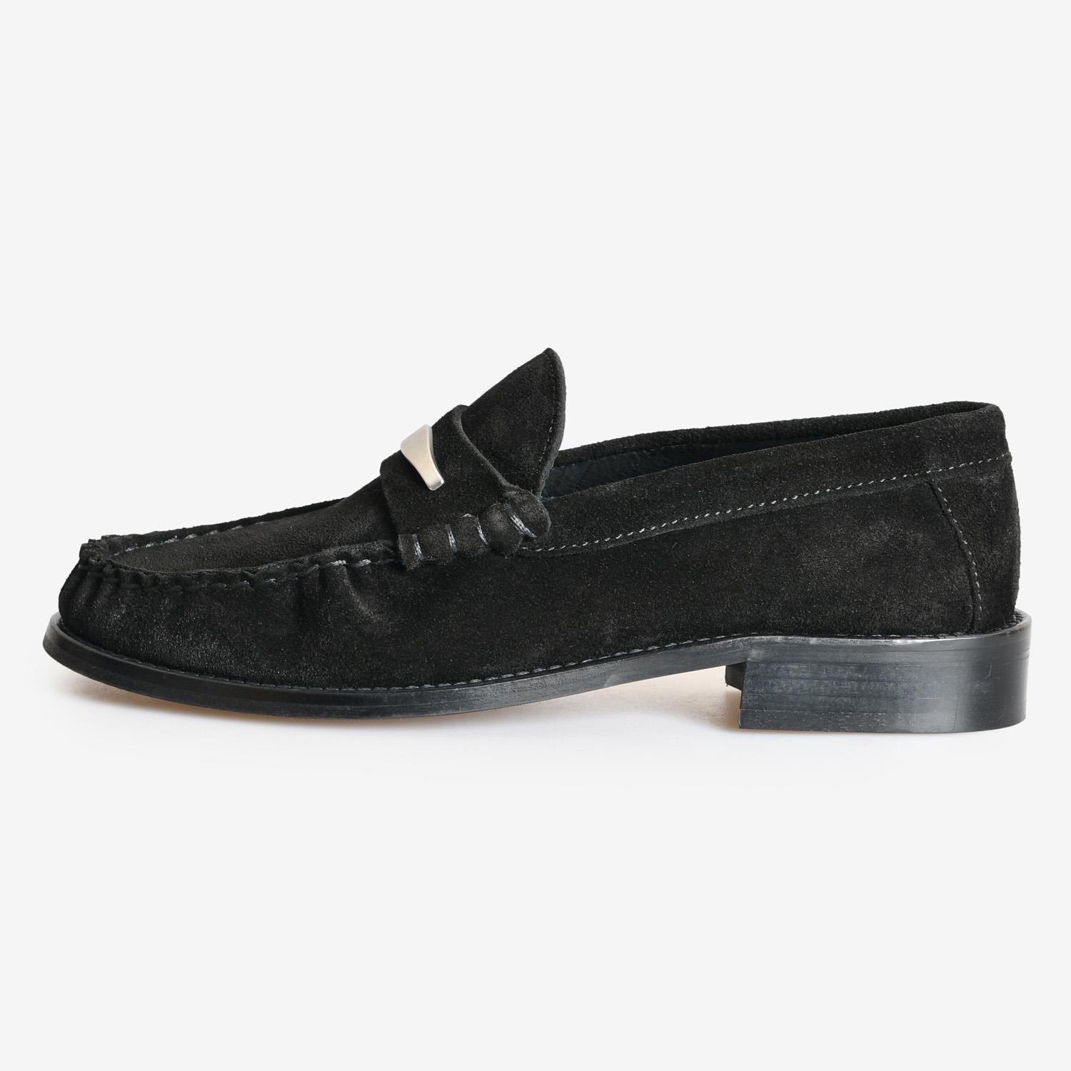 Siyah Süet Kadın Loafer