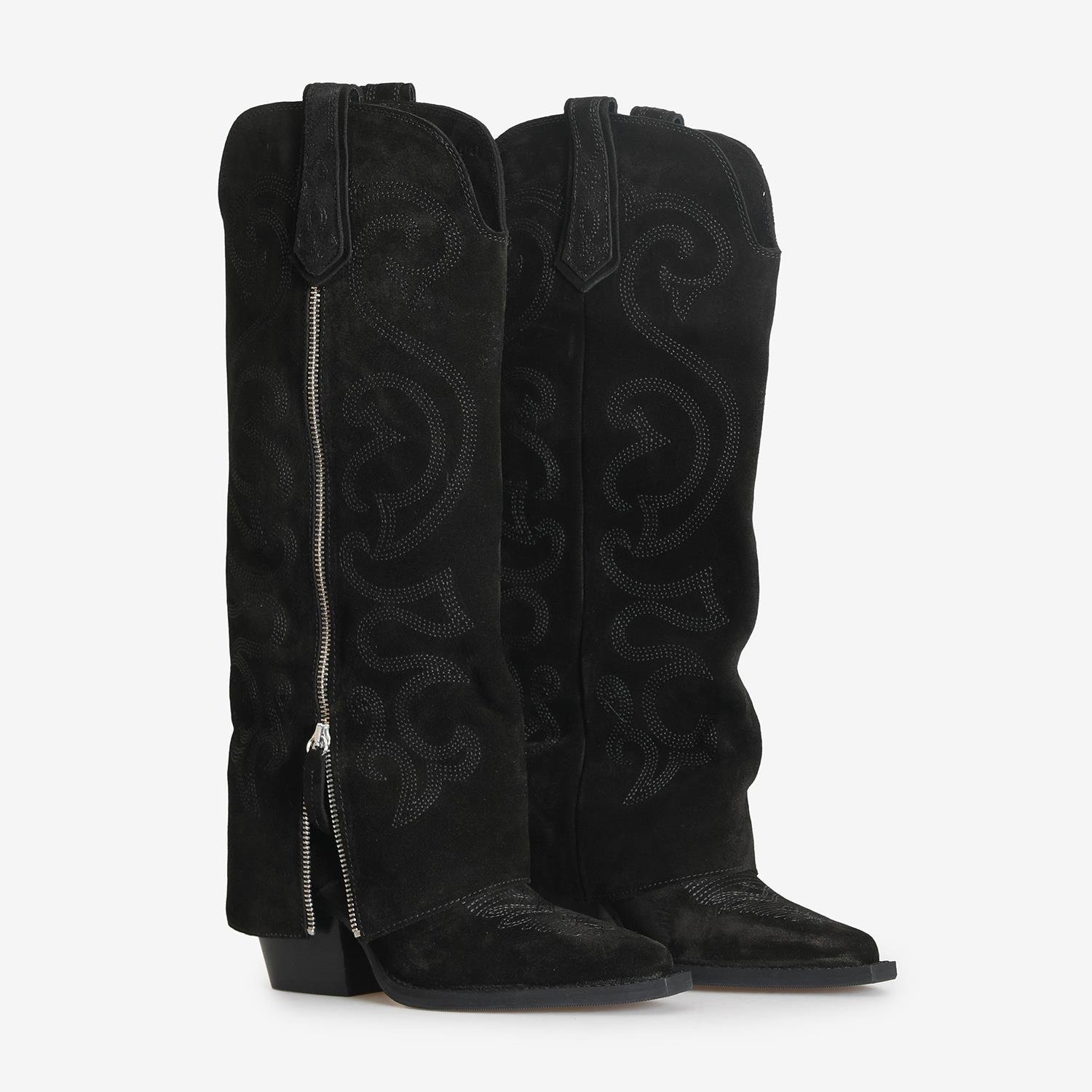 Siyah Süet Wester Kadın Çizme