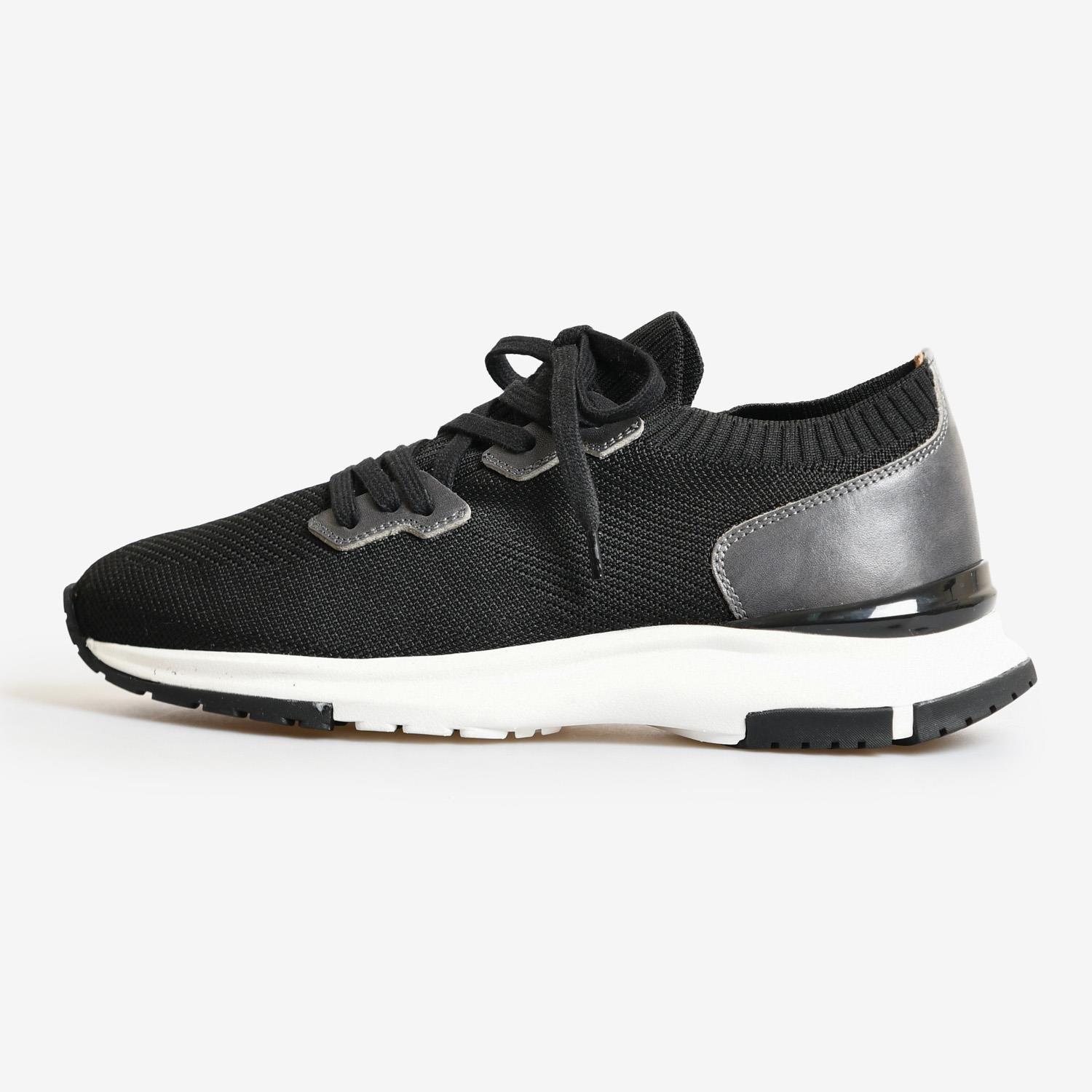 Siyah Triko Bağcıklı Erkek Spor Ayakkabı