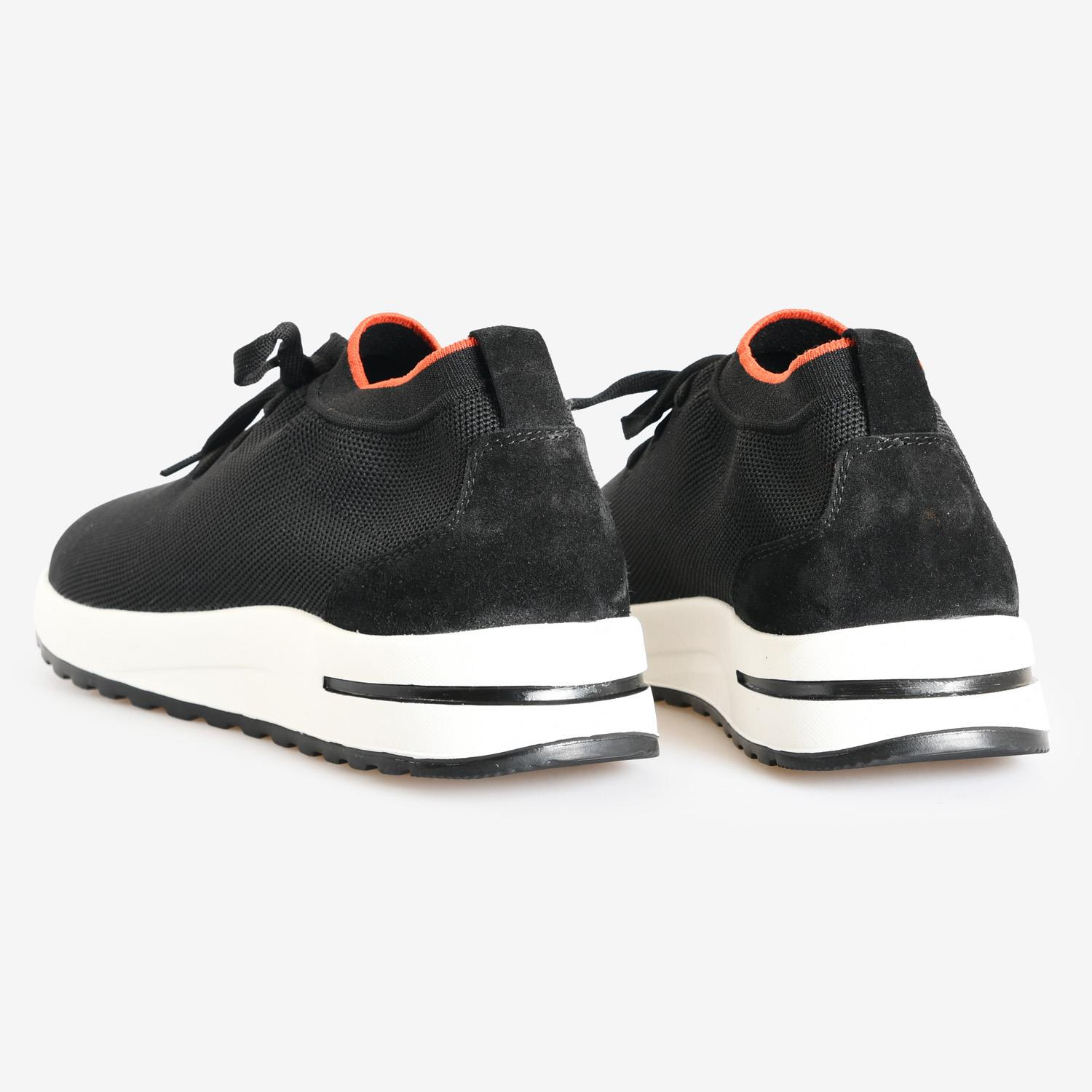 Siyah Triko Bağcıklı Erkek Spor Ayakkabı