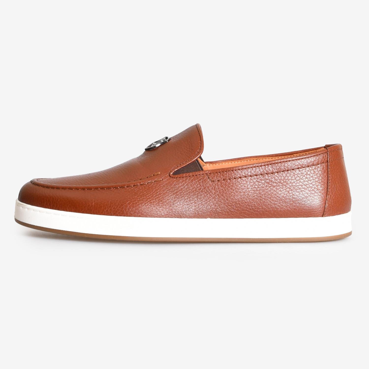 Taba Deri Düz Erkek Loafer