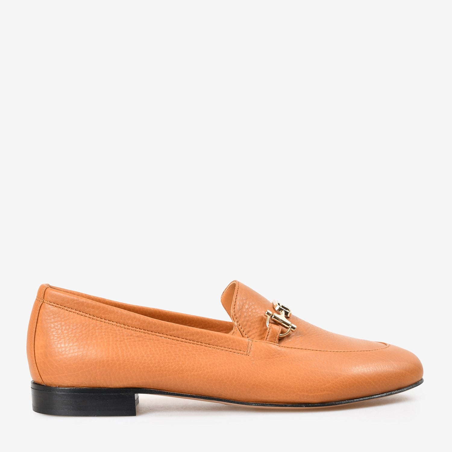 Taba Deri Tokalı Kadın Loafer