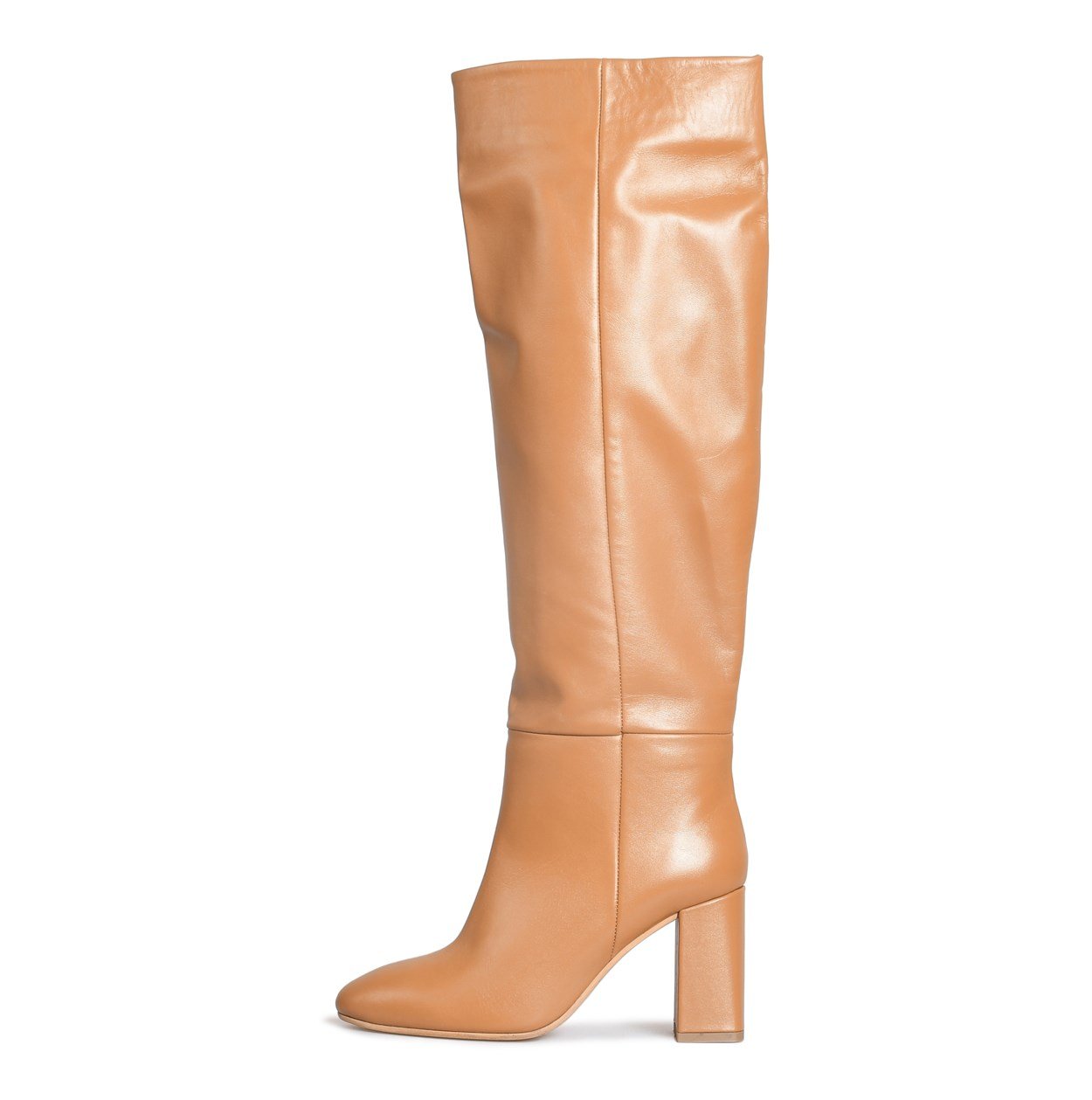 Taba Deri Topuklu Kadın Çizme