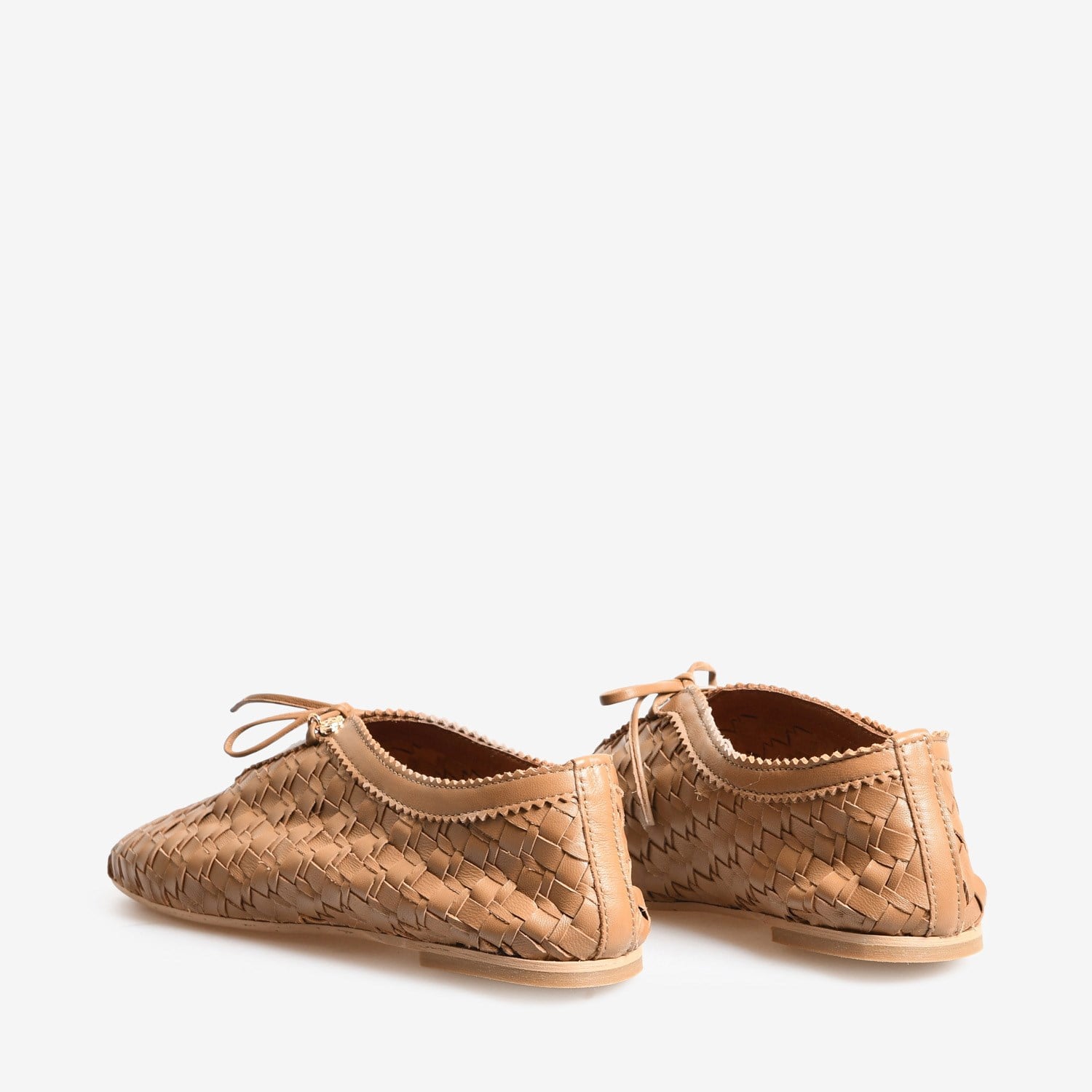 Taba Örgü Deri Kadın Bağcıklı Loafer