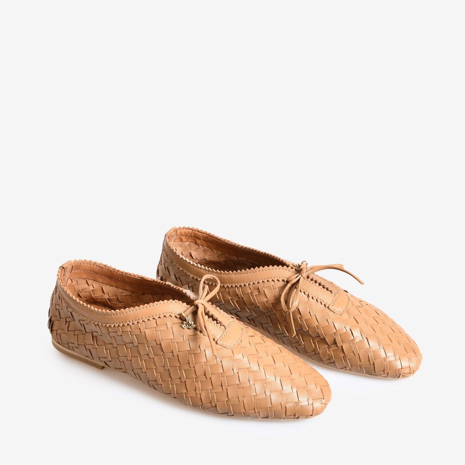 Taba Örgü Deri Kadın Bağcıklı Loafer