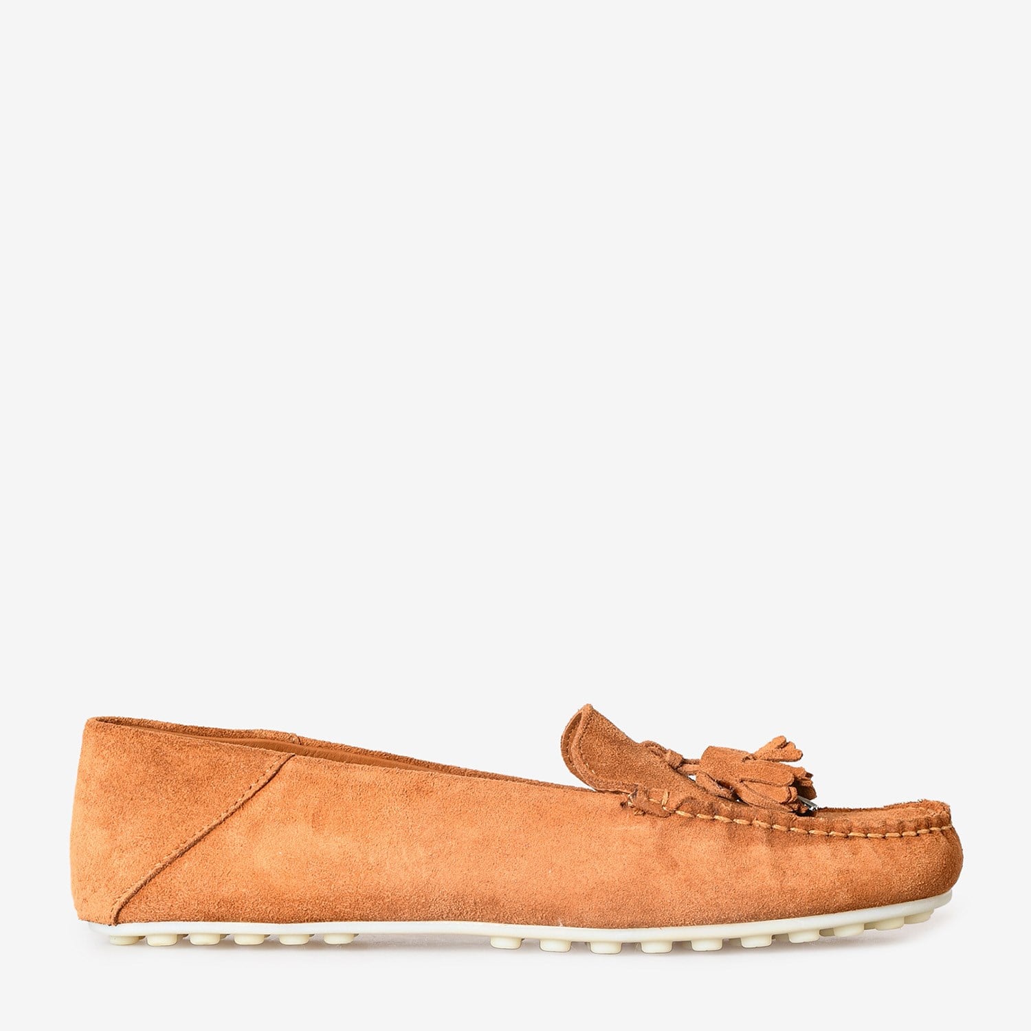 Taba Süet Püsküllü Kadın Loafer