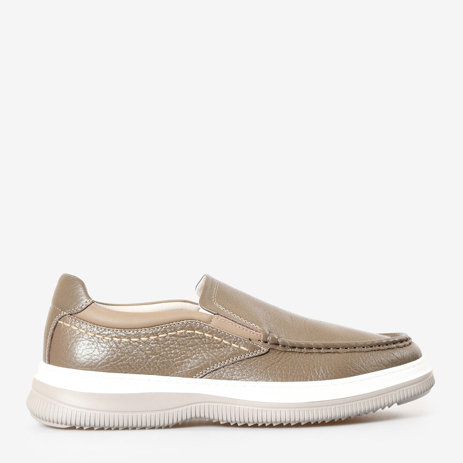 Vizon Deri Düz Erkek Loafer