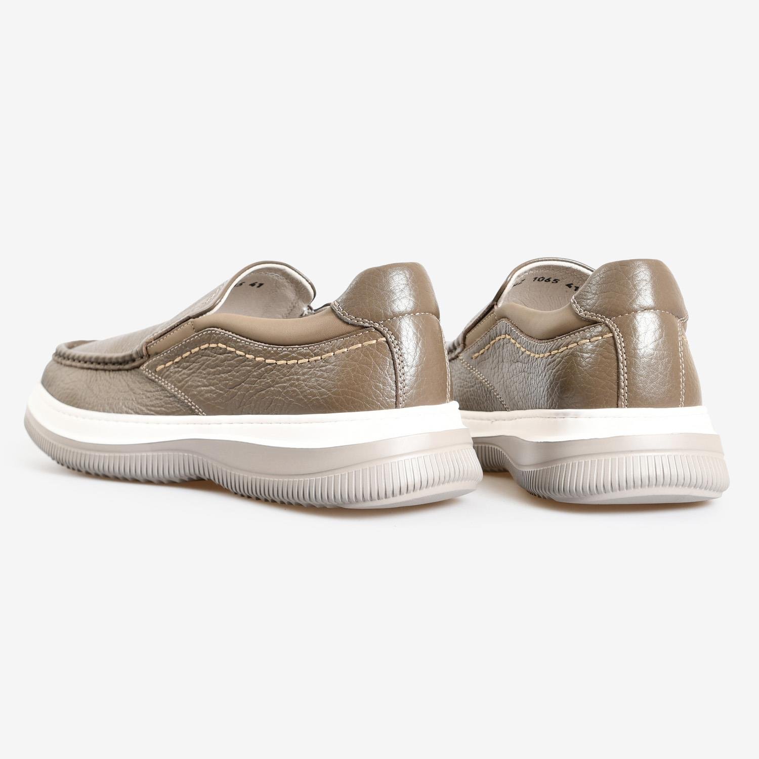 Vizon Deri Düz Erkek Loafer