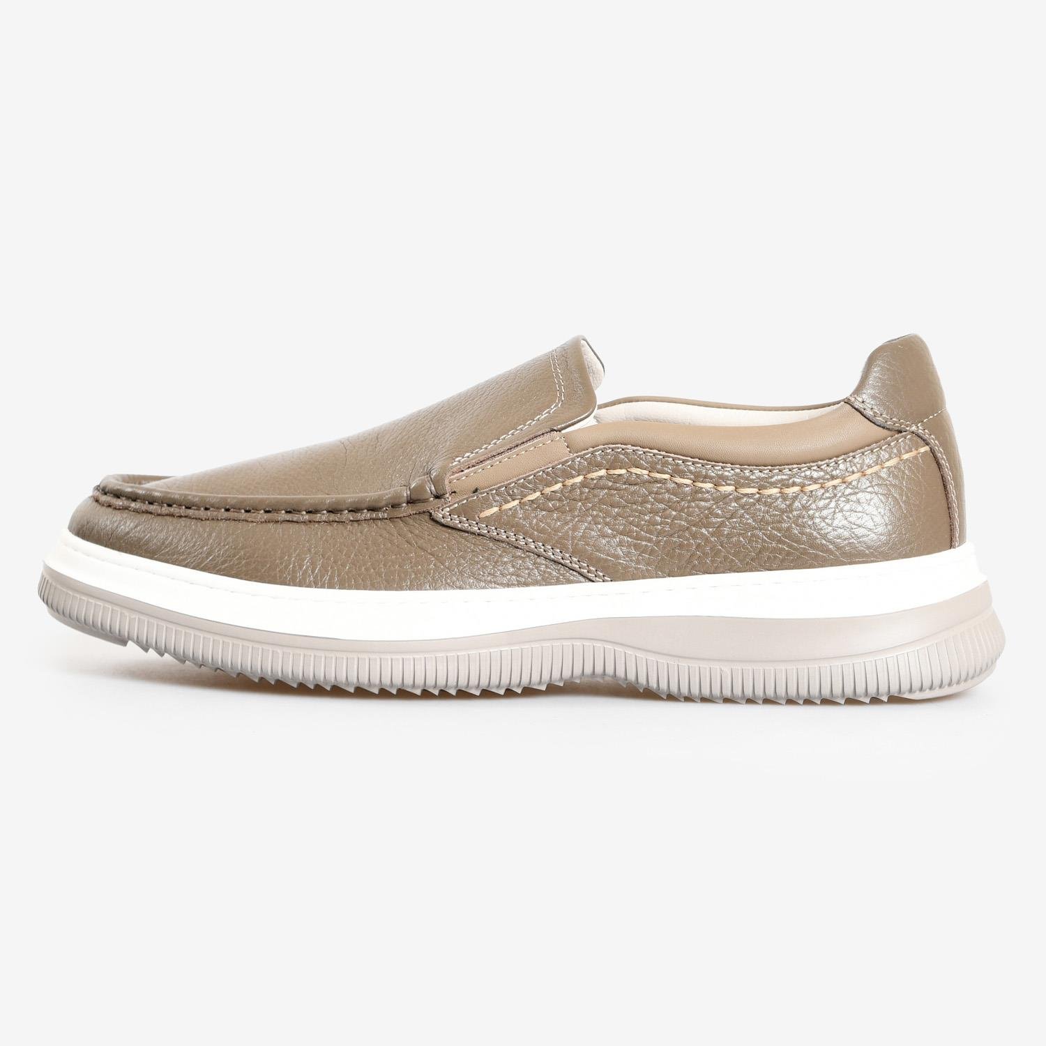 Vizon Deri Düz Erkek Loafer