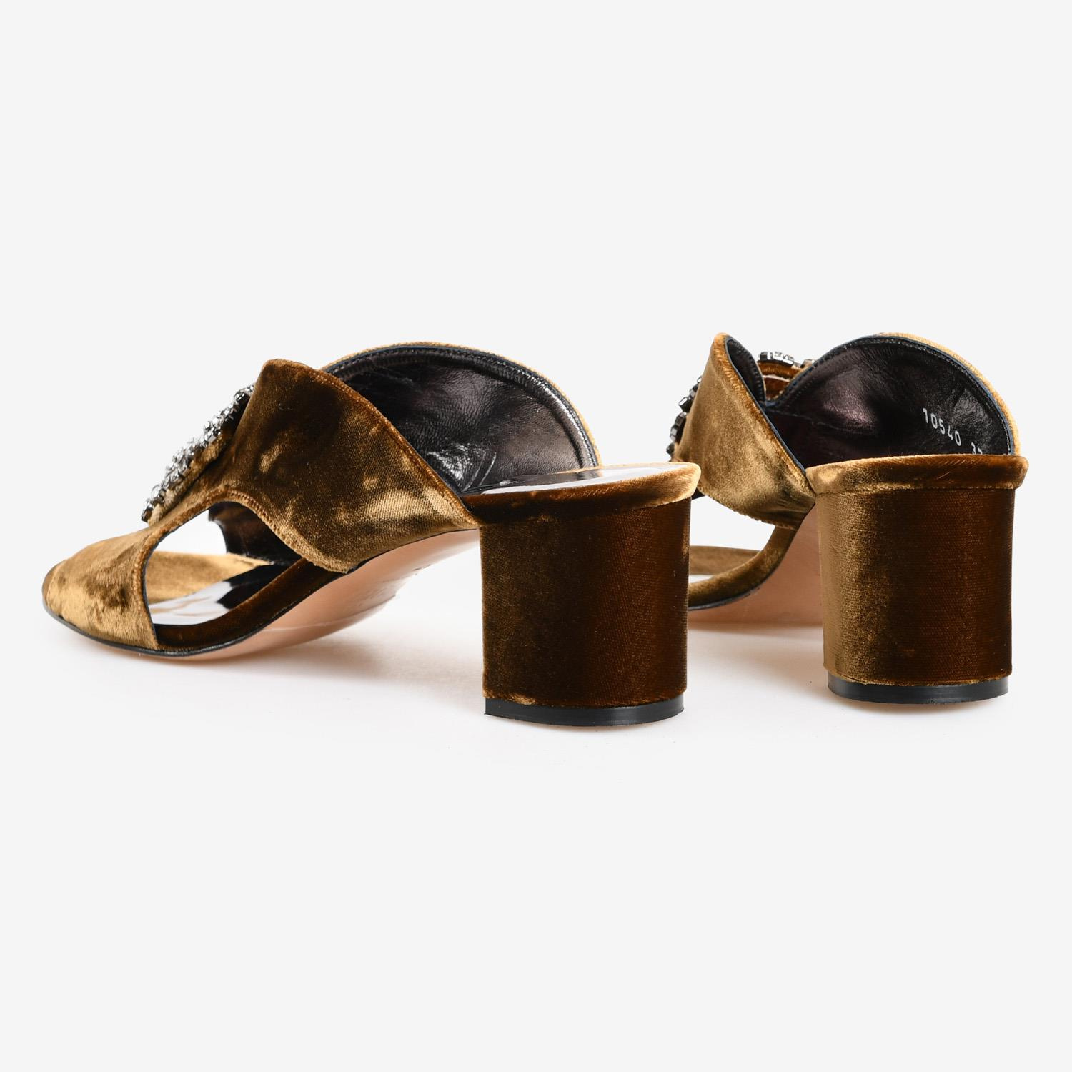 Vizon Kadife Tokalı Kadın Abiye Terlik