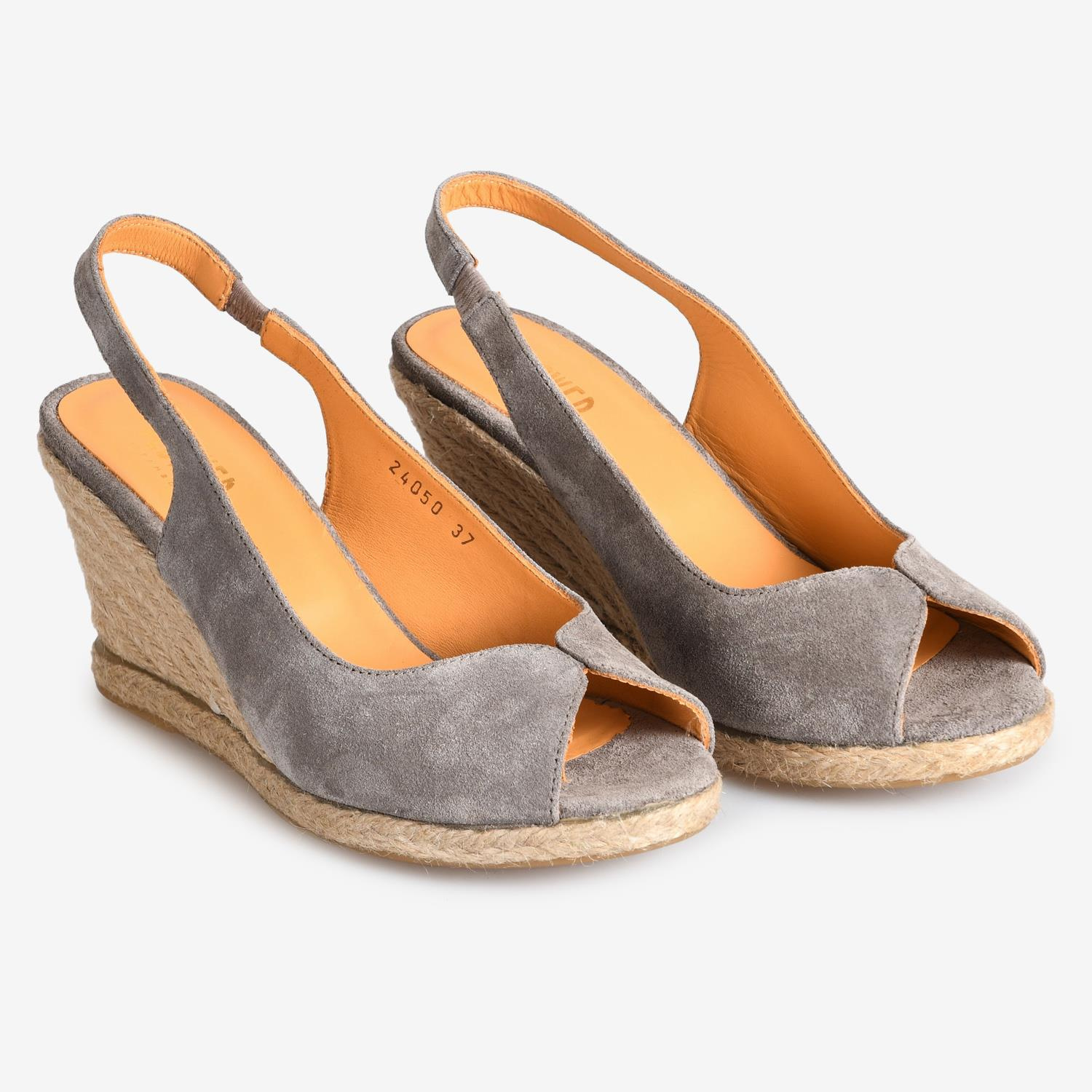 Vizon Süet Kadın Espadril Sandalet