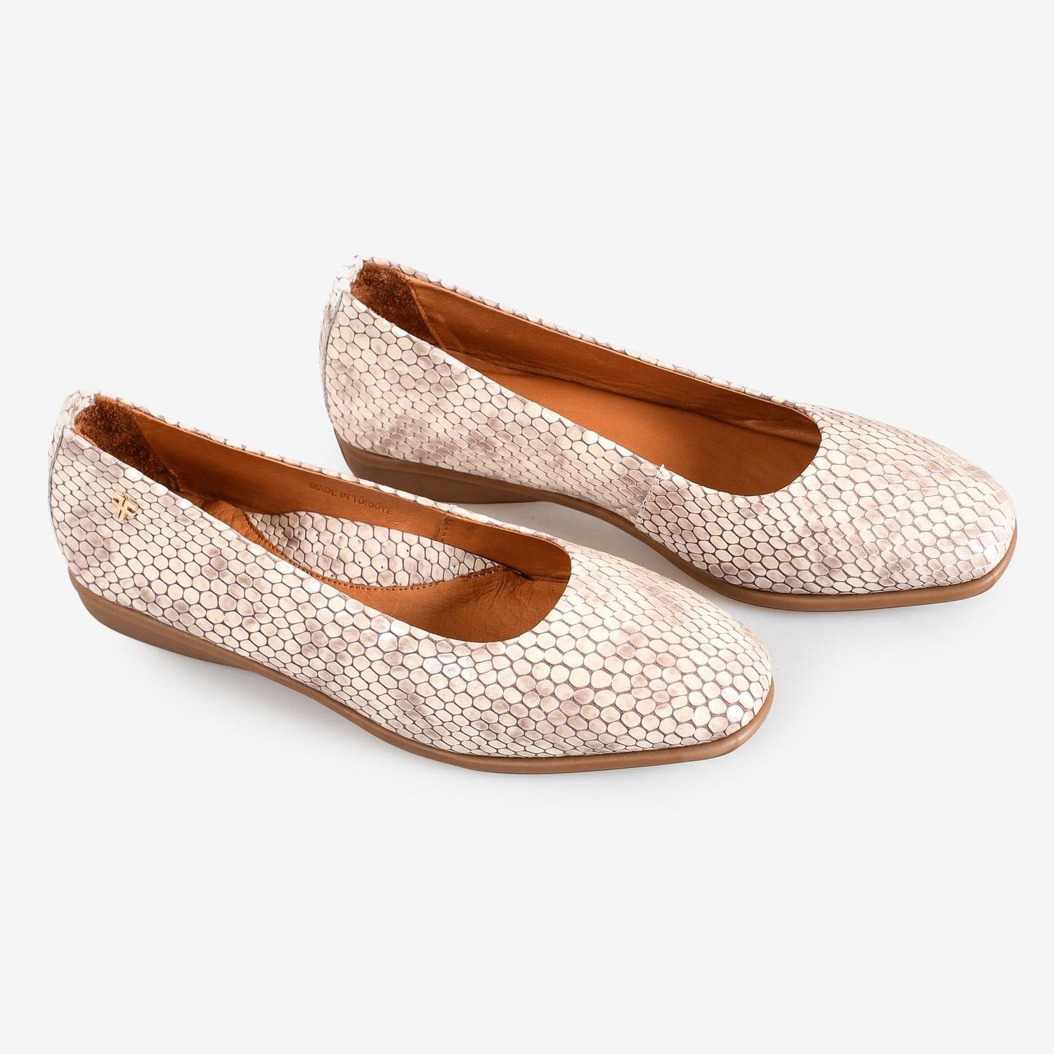 Vizon Yılan Baskı Rugan Kadın Babet