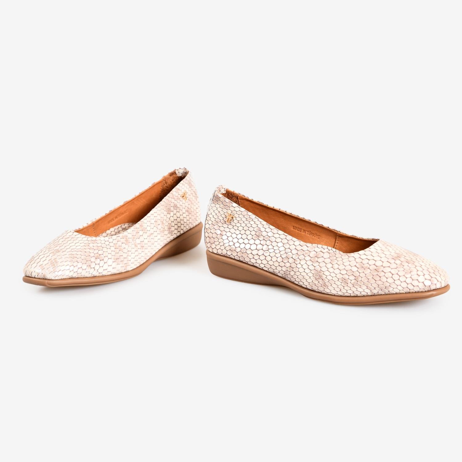 Vizon Yılan Baskı Rugan Kadın Babet