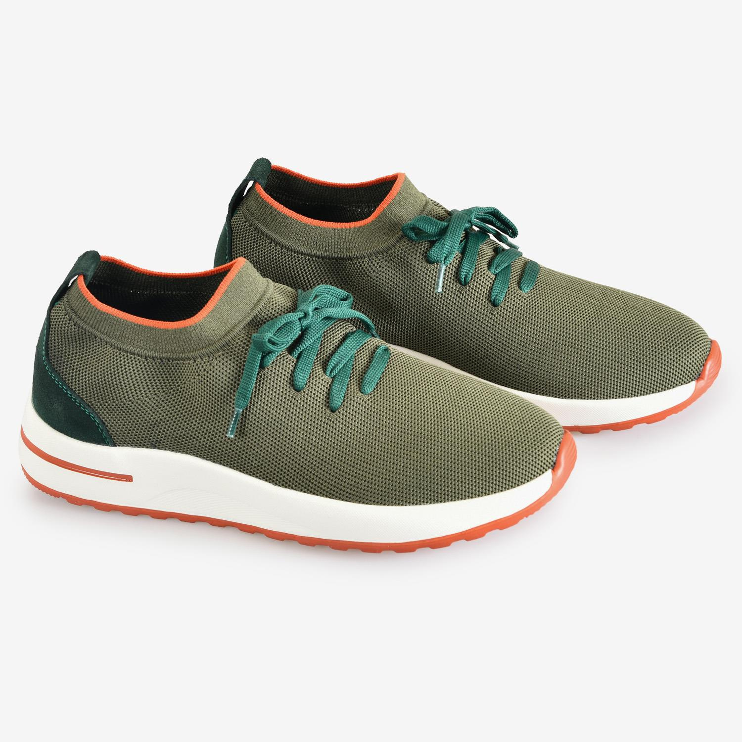 Yeşil Triko Bağcıklı Erkek Spor Ayakkabı