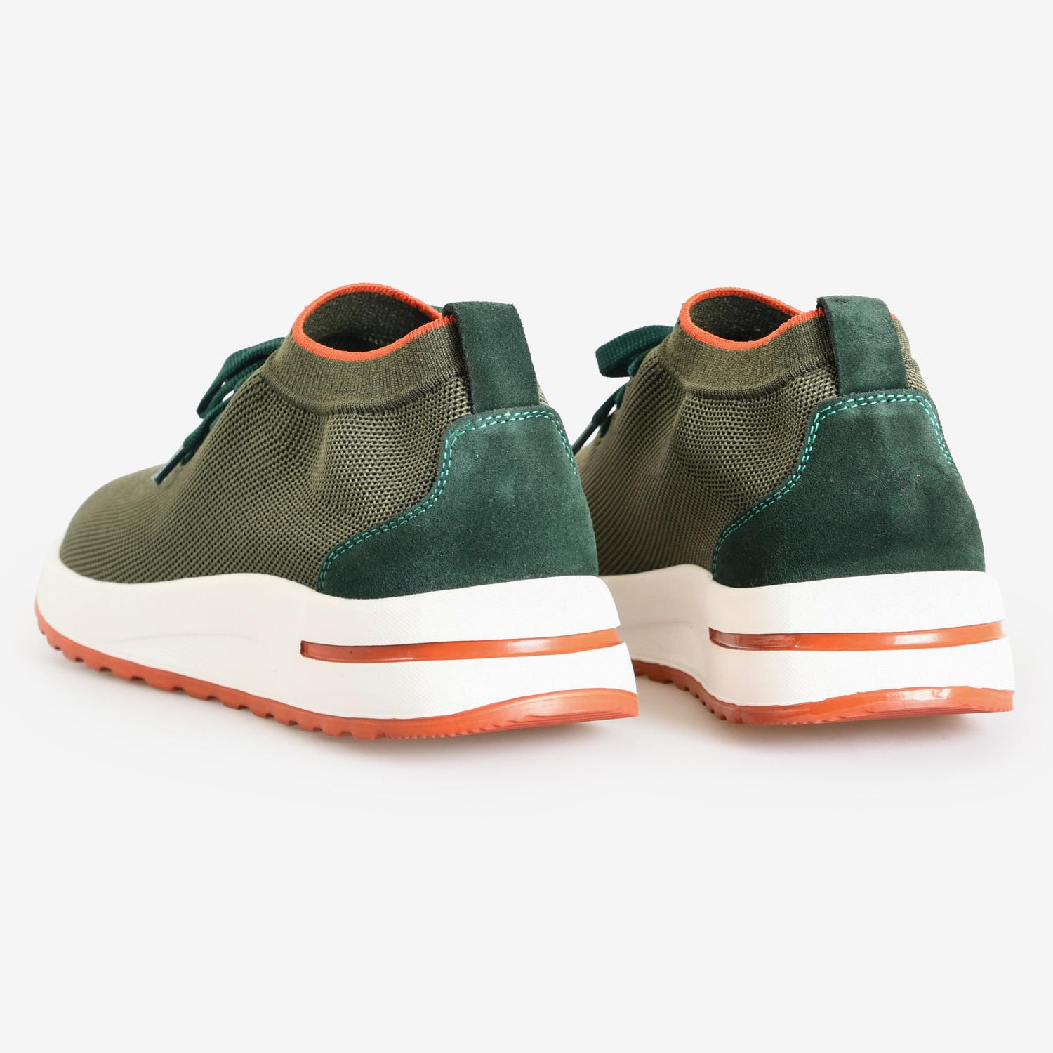 Yeşil Triko Bağcıklı Erkek Spor Ayakkabı