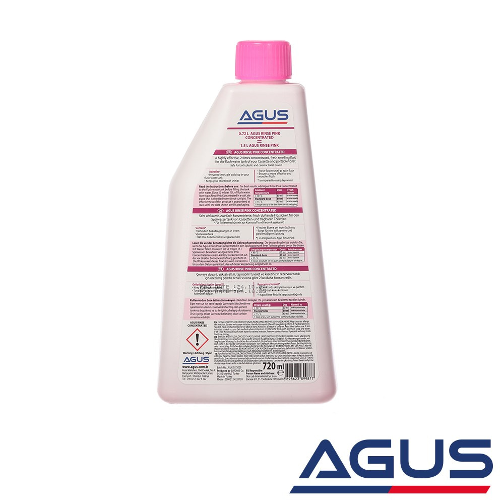 Agus Chem Pink Concentrated Temiz Su Tankı Kimyasalı Sifon Suyu | Agus.com.tr