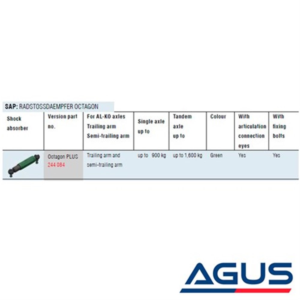 AL-KO Octagon Karavan Amortisörü Yeşil 900 Kg