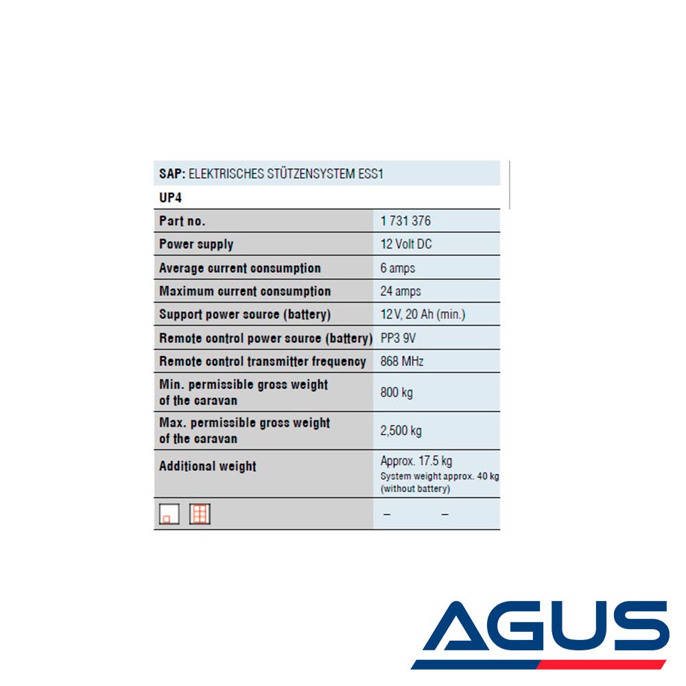 Alko UP4 Elektrikli Otomatik Karavan Köşe Destek Ayak