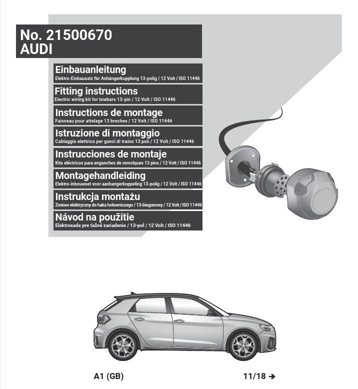 AUDI A1 2024- Römork Tesisatı 13P