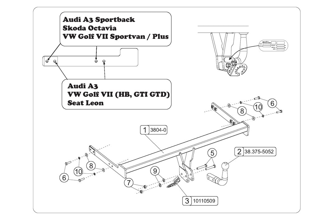 AUDI A3 CEKI DEMIRI 8V 2012-2016  Hatchback,Sportback