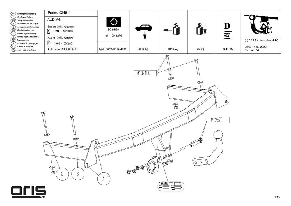 AUDI A4 B5 1994-2000 Sedan,Stationwagon