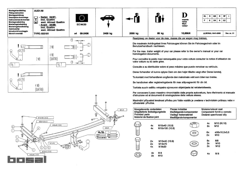 AUDI A6 CEKI DEMIRI C5 1997-2001 Sedan,Stationwagon