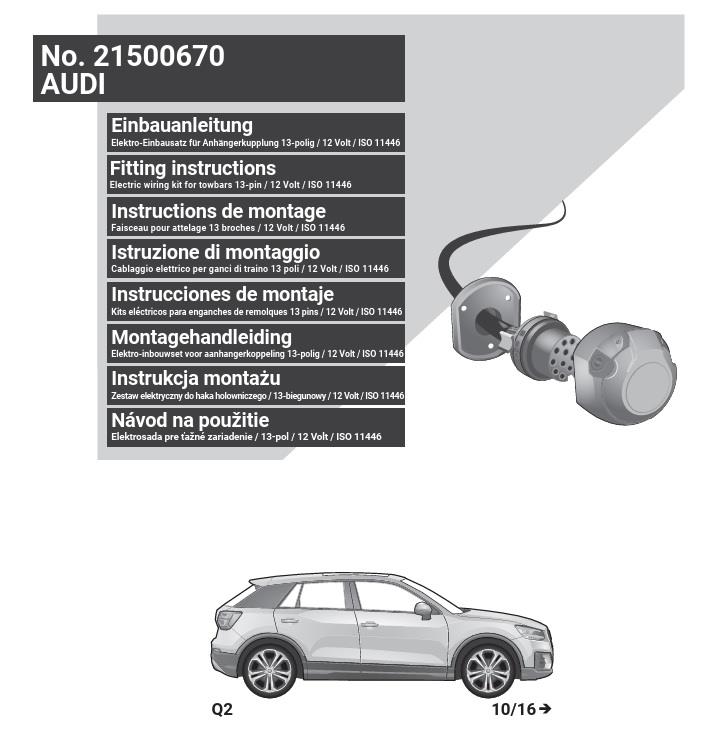 AUDI Q2 2024- Römork Tesisatı 13P